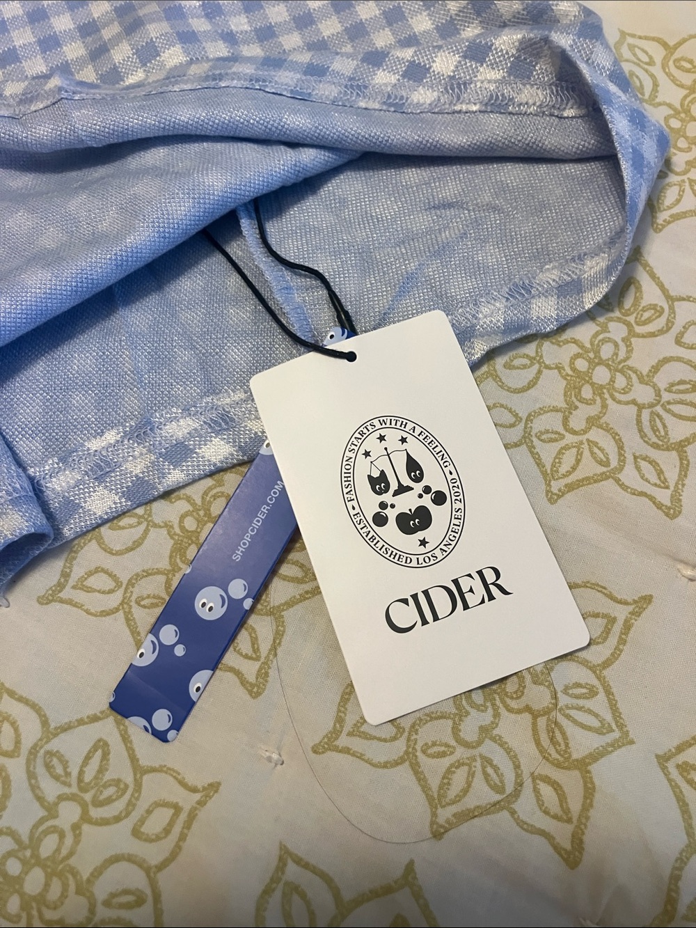 Cider Blue White Gingham Dorothy Retro Dress NWT - Picture 3 of 4
